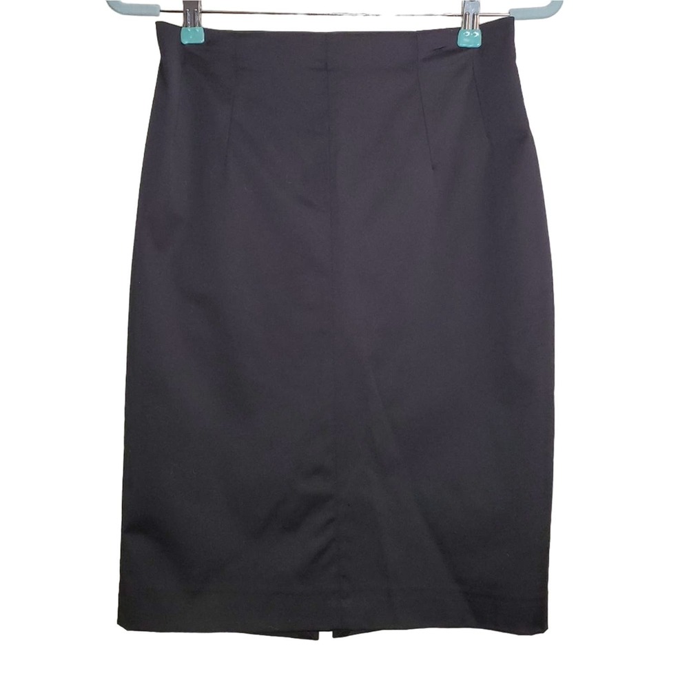 MNG Mango Black Pencil Skirt Size 6 Polished Career Chic Office Luxe